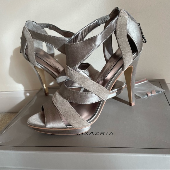 BCBG Rosalind Satin and Suede Heels Size 6.5 - Picture 5 of 8